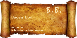 Bacsa Bod névjegykártya